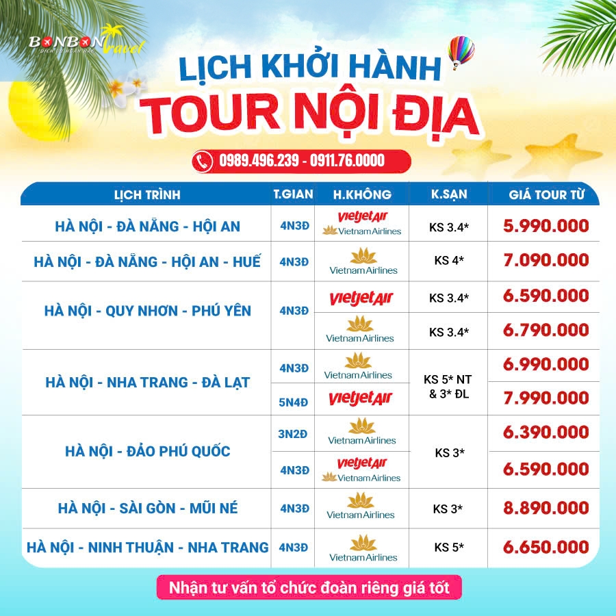 Chùm tour du lịch hè cùng Bonbontravel