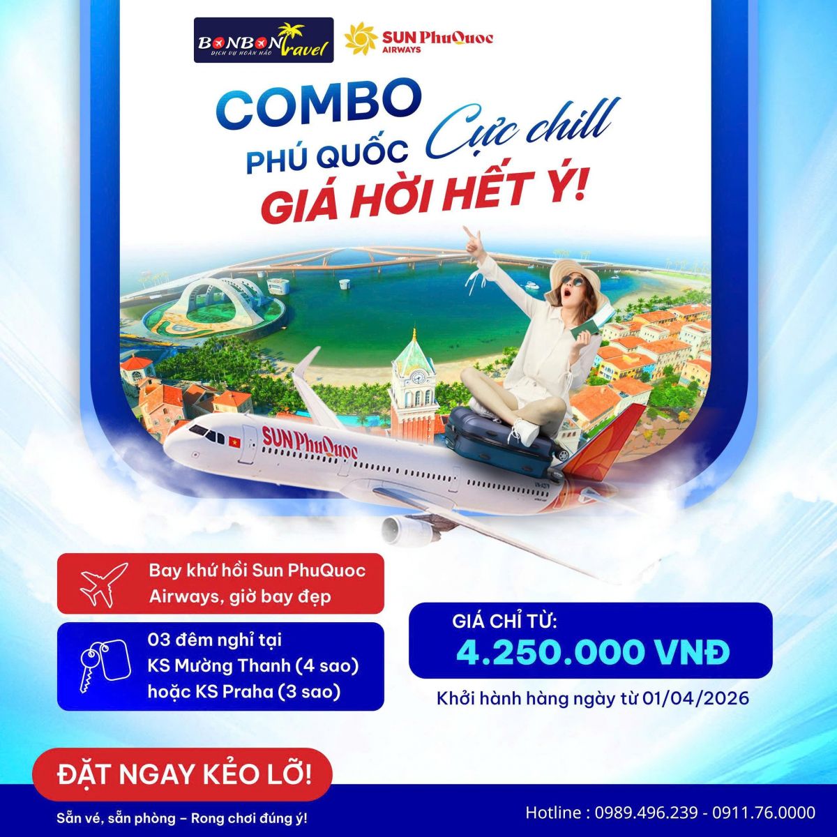 Combo Du Lịch Phú Quốc 2026 Chỉ Từ 4.250.000 VNĐ – Săn Ngay Ưu Đãi Siêu Hot